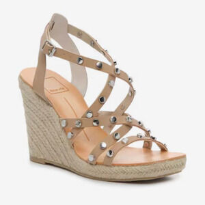 NEW Dolce Vita Maxton Espadrille Wedge Sandal Tan Square Toe Womens Size 9.5